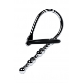 Серебристый уретральный плаг-бусины TOYFA Metal с мягким фиксириющим кольцом - ToyFa - купить с доставкой в Краснодаре