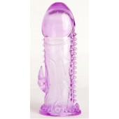 Фиолетовая гелевая насадка с шипами - 13 см. - Toyfa Basic - в Краснодаре купить с доставкой