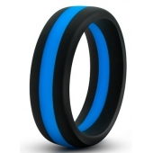 Черно-синее эрекционное кольцо Silicone Go Pro Cock Ring - Blush Novelties - в Краснодаре купить с доставкой