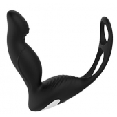 Черный вибромассажер простаты P-PLEASER W ERECTION ENHANCE - Dream Toys - в Краснодаре купить с доставкой