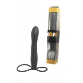 Черная насадка на пенис для двойной стимуляции Mojo BlackJack - 15 см. - Seven Creations - в Краснодаре купить с доставкой