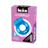 Голубое эрекционное виброкольцо Luxe VIBRO  Кошмар русалки  + презерватив - Luxe - в Краснодаре купить с доставкой