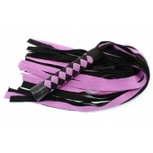 Черно-розовая плеть из замши - 58 см. - БДСМ Арсенал - купить с доставкой в Краснодаре