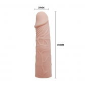Закрытая телесная насадка-фаллос - 17 см. - Sex Expert - в Краснодаре купить с доставкой