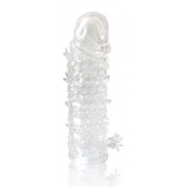 Закрытая прозрачная рельефная насадка Crystal sleeve - 13 см. - Erowoman-Eroman - в Краснодаре купить с доставкой