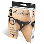 Черные плюшевые трусики для страпона - Lux Fetish - купить с доставкой в Краснодаре