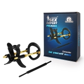 Черно-золотистый экстендер для пениса Sex Expert - Sex Expert - в Краснодаре купить с доставкой