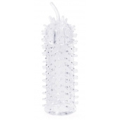 Закрытая рельефная насадка Crystal sleeve с усиками - 12 см. - Erowoman-Eroman - в Краснодаре купить с доставкой