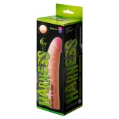 Телесная изогнутая насадка на Harness с коннектором GREEN LINE - 18 см. - LOVETOY (А-Полимер) - купить с доставкой в Краснодаре