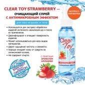 Очищающий спрей для игрушек CLEAR TOY Strawberry - 100 мл. - Биоритм - купить с доставкой в Краснодаре