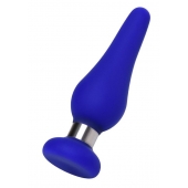 Синяя силиконовая анальная втулка с ограничителем - 10 см. - ToyFa в Краснодаре Синяя силиконовая анальная втулка с ограничителем - 10 см. - ToyFa