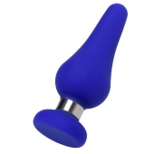 Синяя силиконовая анальная втулка с ограничителем - 13 см. - ToyFa в Краснодаре Синяя силиконовая анальная втулка с ограничителем - 13 см. - ToyFa