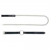 Черный поводок и чокер с кольцом Rada - Rebelts - купить с доставкой в Краснодаре