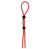 Красное лассо на пенис с двумя бусинами STRETCHY LASSO CAGE - Dream Toys - в Краснодаре купить с доставкой