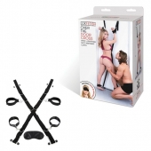 Чёрный набор для фиксации у двери - Lux Fetish - купить с доставкой в Краснодаре