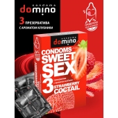 Презервативы для орального секса DOMINO Sweet Sex с ароматом клубничного коктейля  - 3 шт. - Domino - купить с доставкой в Краснодаре