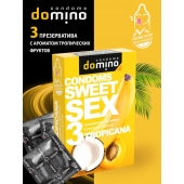Презервативы для орального секса DOMINO Sweet Sex с ароматом тропических фруктов - 3 шт. - Domino - купить с доставкой в Краснодаре