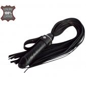 Черная плеть  Ковбой  с ручкой-фаллосом - 55 см. - Sitabella - купить с доставкой в Краснодаре