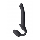 Черный безремневой страпон Silicone Bendable Strap-On S - Strap-on-me - купить с доставкой в Краснодаре