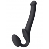 Черный безремневой страпон Silicone Bendable Strap-On S - Strap-on-me - купить с доставкой в Краснодаре