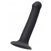Черный фаллос на присоске Silicone Bendable Dildo M - 18 см. - Strap-on-me - купить с доставкой в Краснодаре