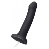 Черный фаллос с имитацией эякуляции Silicon Cum Dildo L - 19,6 см. - Strap-on-me - купить с доставкой в Краснодаре