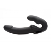Черный безремневой страпон Urge Silicone Strap On с пультом ДУ - 24 см. - XR Brands - купить с доставкой в Краснодаре