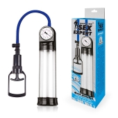 Прозрачная вакуумная помпа Sex Expert с манометром - Sex Expert - в Краснодаре купить с доставкой