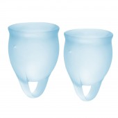 Набор голубых менструальных чаш Feel confident Menstrual Cup - Satisfyer - купить с доставкой в Краснодаре