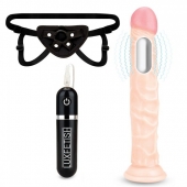 Регулируемые трусики с вибрирующей насадкой - 21 см. - Lux Fetish - купить с доставкой в Краснодаре