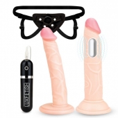 Регулируемые трусики с 2 насадками - 16 и 15 см. - Lux Fetish - купить с доставкой в Краснодаре