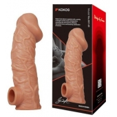 Телесная насадка на фаллос с отверстием для мошонки EXTREME SLEEVE - 17,6 см. - KOKOS - в Краснодаре купить с доставкой
