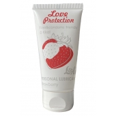 Лубрикант на водной основе с ароматом малины Love Protection Strawberry - 50 мл. - Lola Games - купить с доставкой в Краснодаре