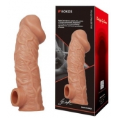 Телесная насадка на фаллос с фиксацией мошонки EXTREME SLEEVE - 15,6 см. - KOKOS - в Краснодаре купить с доставкой