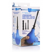 Анальный душ с 3 насадками Premium One-way Valve Anal Douche Set - XR Brands - купить с доставкой в Краснодаре