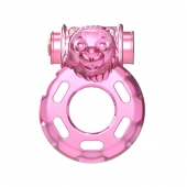 Розовое эрекционное кольцо с вибрацией Pink Bear - Baile - в Краснодаре купить с доставкой