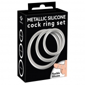 Набор из 3 эрекционных колец под металл Metallic Silicone Cock Ring Set - Orion - в Краснодаре купить с доставкой
