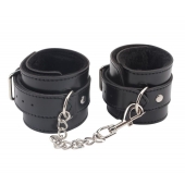 Черные оковы на ноги Obey Me Leather Ankle Cuffs - Chisa - купить с доставкой в Краснодаре