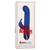 Синий вибратор-кролик с нагревом The Heated Silicone Thrusting G Rabbit - 21,5 см. - California Exotic Novelties