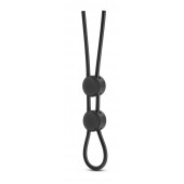 Черное двойное эрекционное лассо Silicone Double Loop Cock Ring - Blush Novelties - в Краснодаре купить с доставкой