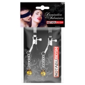 Оригинальные зажимы на соски с желтыми шариками - Notabu - купить с доставкой в Краснодаре