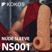 Телесная открытая насадка-реалистик с подхватом мошонки Nude Sleeve L - 14 см. - KOKOS - в Краснодаре купить с доставкой