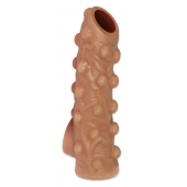 Телесная насадка с бугорками и открытой головкой Nude Sleeve M - 12 см. - KOKOS - в Краснодаре купить с доставкой