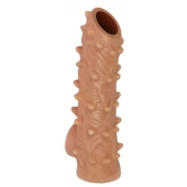 Телесная насадка с шипами и открытой головкой Nude Sleeve L - 14 см. - KOKOS - в Краснодаре купить с доставкой