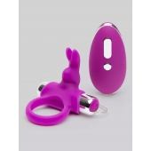 Лиловое виброкольцо с пультом ДУ Remote Control Cock Ring - Happy Rabbit - в Краснодаре купить с доставкой