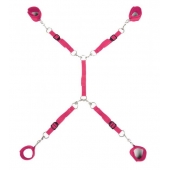 Ярко-розовый набор фиксаций на кровати Classic Bed Spreader - Lux Fetish - купить с доставкой в Краснодаре
