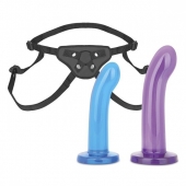 Страпон унисекс Beginners Strap-On с 2 насадками - 15 и 13 см. - Lux Fetish - купить с доставкой в Краснодаре