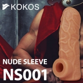 Телесная открытая насадка-реалистик с подхватом мошонки Nude Sleeve S - 10 см. - KOKOS - в Краснодаре купить с доставкой