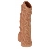 Телесная насадка с венками и открытой головкой Nude Sleeve S - 10 см. - KOKOS - в Краснодаре купить с доставкой