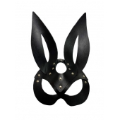 Черная кожаная маска зайки Miss Bunny - БДСМ Арсенал - купить с доставкой в Краснодаре